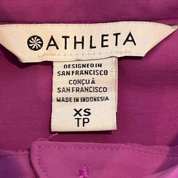 Athleta Oversized Poplin Button Down Blouse, Long Sleeve, Jazzy Purple, Size XS - Picture 6 of 15